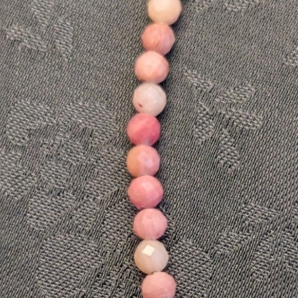 🆕 Genuine Natural Norwegian Pink Thulite Pink Gemstone Sterling Silver Bracelet - Picture 3 of 12